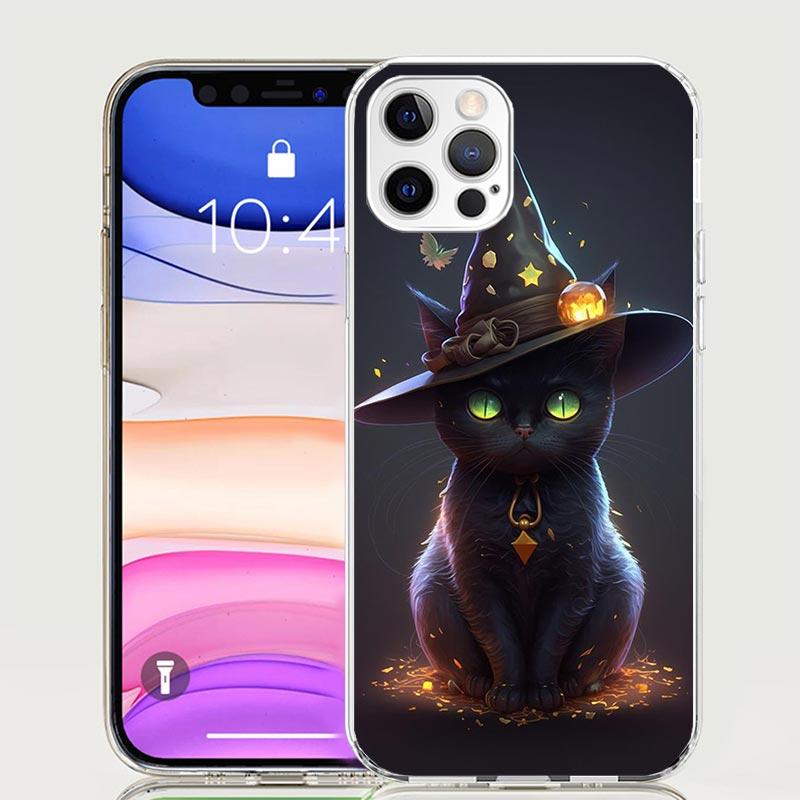 Чехол для телефона Рождественская тыква с котенком для Apple iPhone 17 Air 16 15 Plus 14 + 13 Mini 12 11 Pro Max 7 8 SE 16Max Мягкий корпус Co