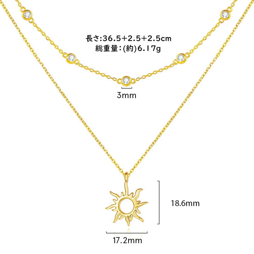 FANCIME Подвеска 'Солнце и подсолнух' с кубическим цирконием S925 18K Золото Популярный Идеальный подарок на Белый подарок Включая подарочную упаковку Женское ожерелье,