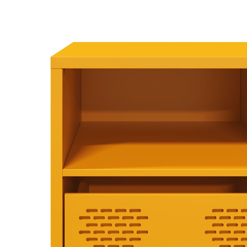TV Stand Mustard Yellow 135 x 39 x 43.5 cm Cold Rolled Steel