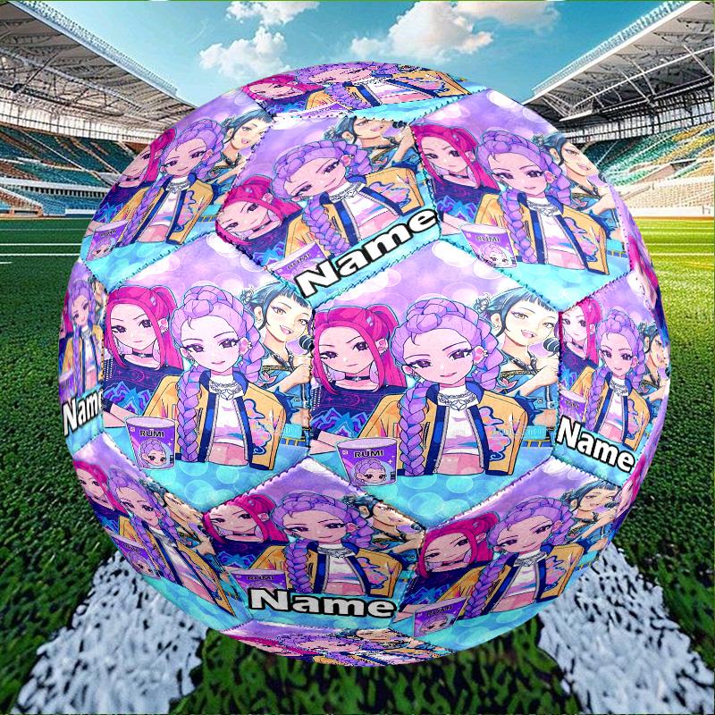 Custom Name Personalized KPop Demon Hunters-A Print Size 5 Soccer Ball Training & Match Football, for Team, Kicking, Gift for Football Enthusiasts