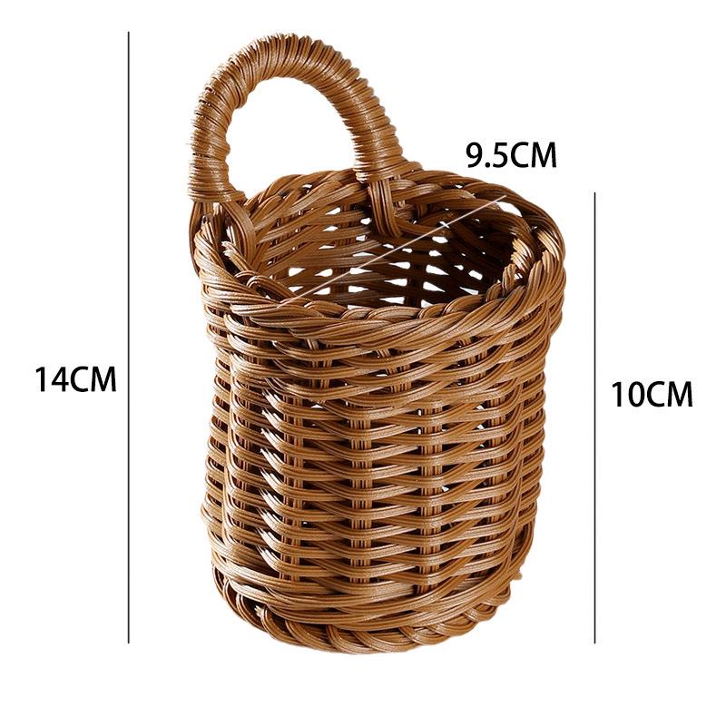 Плетеная пластиковая подвесная настенная корзина ручной работы в пасторальном стиле для декора дома и кафе