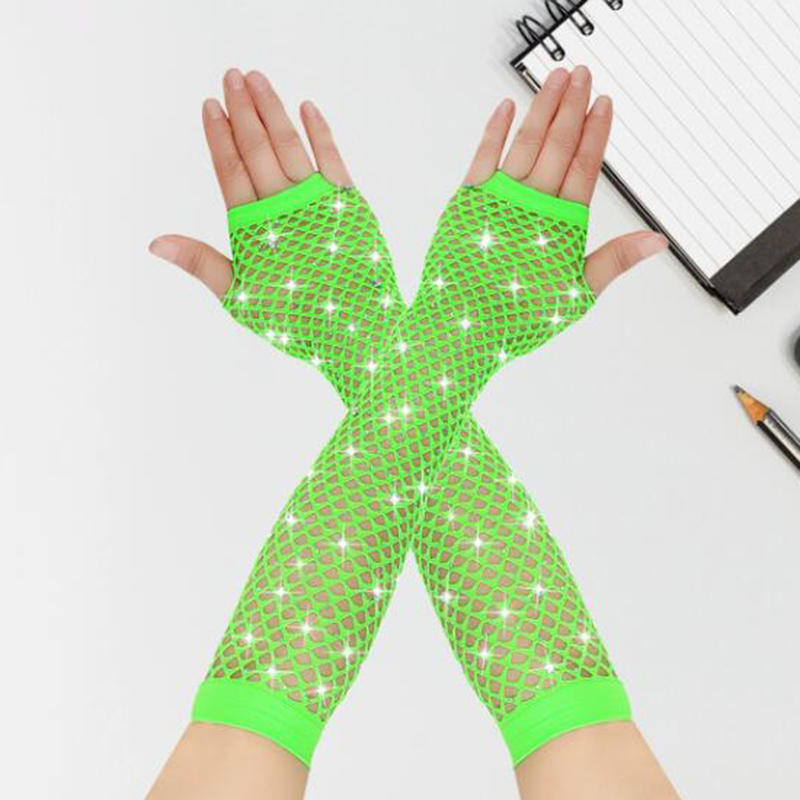 Сетчатые перчатки без пальцев Сетчатые перчатки Митенки Прозрачные Нарядные для женщин Сексуальные девушки Панк Готика Танцевальные перчатки