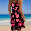 Women Plus Size Leaf Camouflage Print Scoop Neck Thin Straps Sleeveless Loose Beach Dress