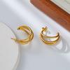 High-end Temperament C-shaped Circle Earrings Personalized Hammered Earrings for Women