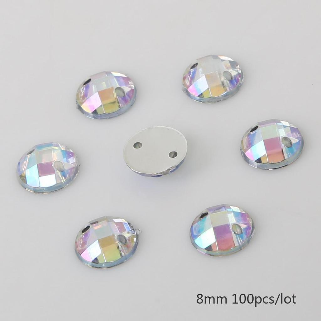 Sewing Flatback Acrylic Rhinestone Two Holes Sew On Strass Crystal Stones For DIY Wedding Dress Clothes Decoration