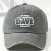 DAVE Letter Print Baseball Cap Unisex Outdoor Fashionable Versatile Trendy European and American Minimalist Style Peaked Cap