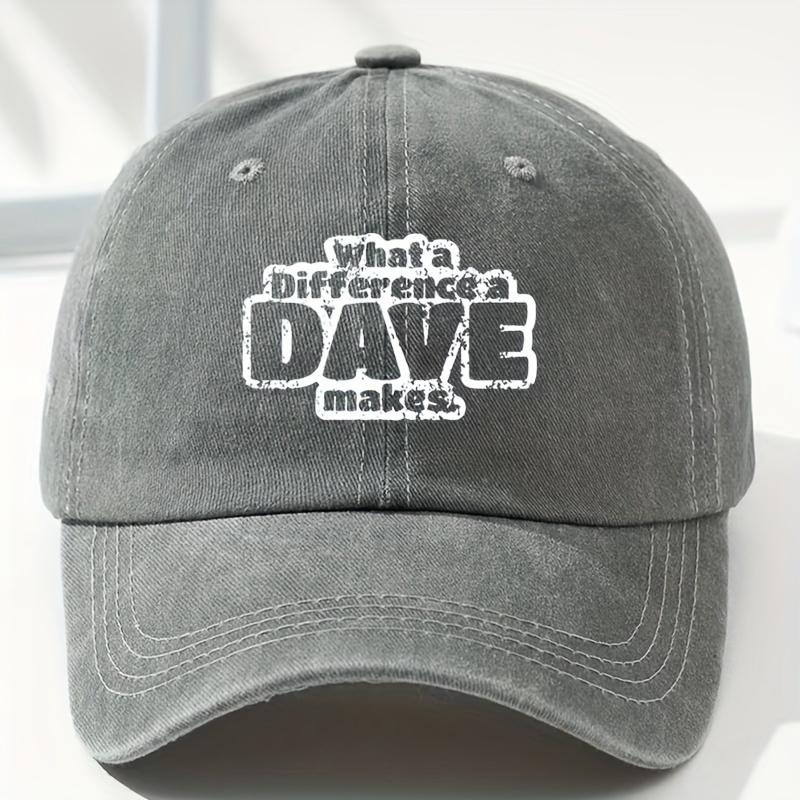 DAVE Letter Print Baseball Cap Unisex Outdoor Fashionable Versatile Trendy European and American Minimalist Style Peaked Cap