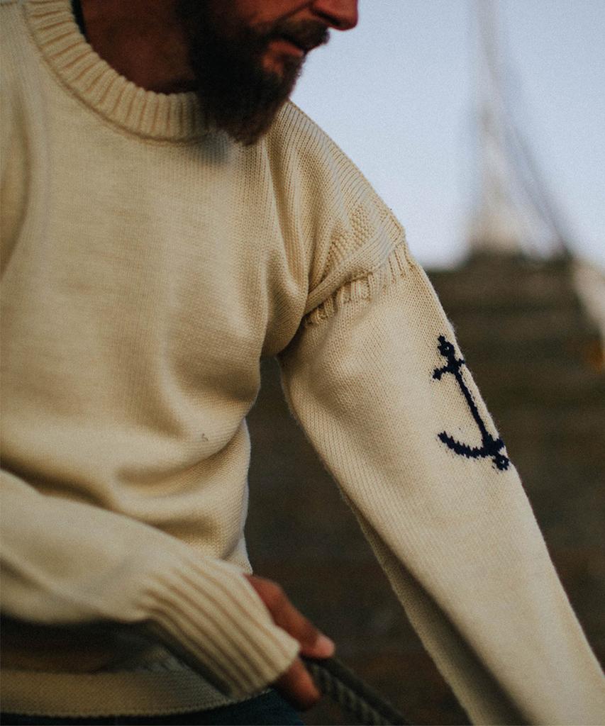 Geonjiulleunseu Crewneck Wholegarment Sweater - Aran