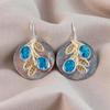 Swiss Blue Topaz Gemstone 925 Sterling Silver Jewelry Handcrafted Earrings 1.77" EE-81-8
