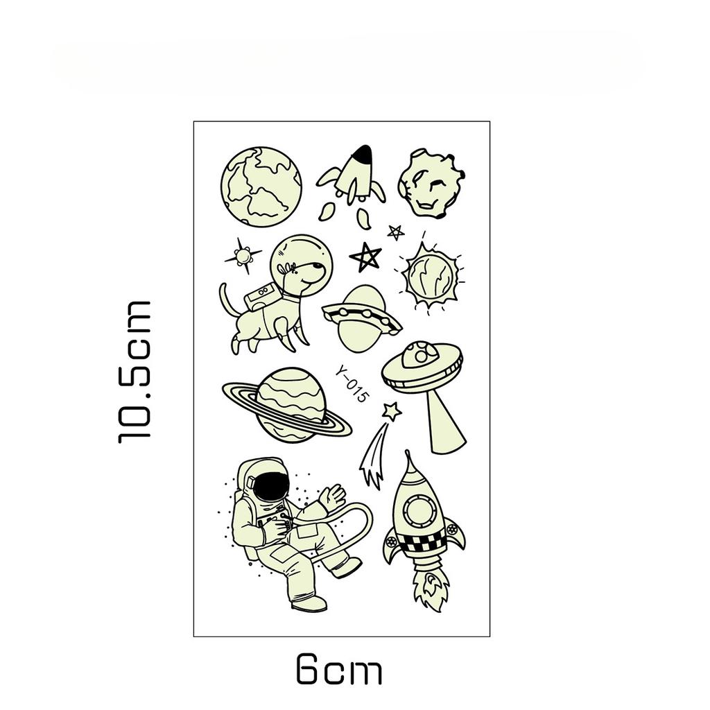 Little Sexy Cute Tattoo for Women Glowing Dark Taty Waterproof Fake Tatoo Luminous Tattoo Stickers Body Art Cartoon Tattoo