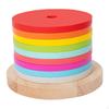 Деревянная игрушка для сортировки и stacking, сортер форм, пазлы, многоразовые, разноцветные, для дня рождения, круглые блоки