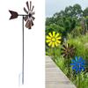 28in Wind Spinner with Metal Garden Stake Pinwheel for Outdoor Garden Decor