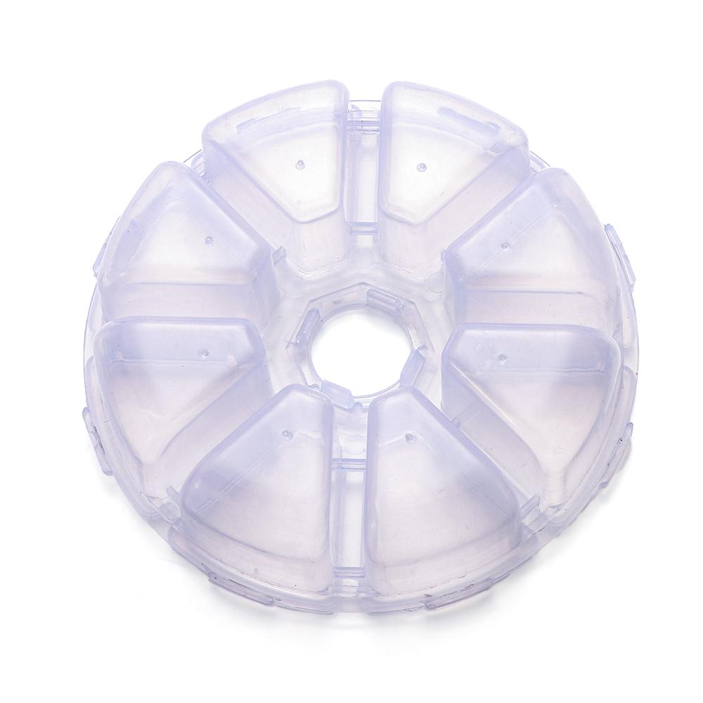 Round Beads Transparent Jewelry Container Empty Storage Box 8 Grids Nail Art Rhinestones Case
