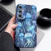 Синий Чехол для Телефона с Рыбой и Китом, Океан, Для Samsung S26 S25 S24 Ultra S23 S22 S21 FE A15 A16 A17 A35 A36 A37 A54 A55 A56 A57 5G, Кожаная Текстура, Мягкая Крышка