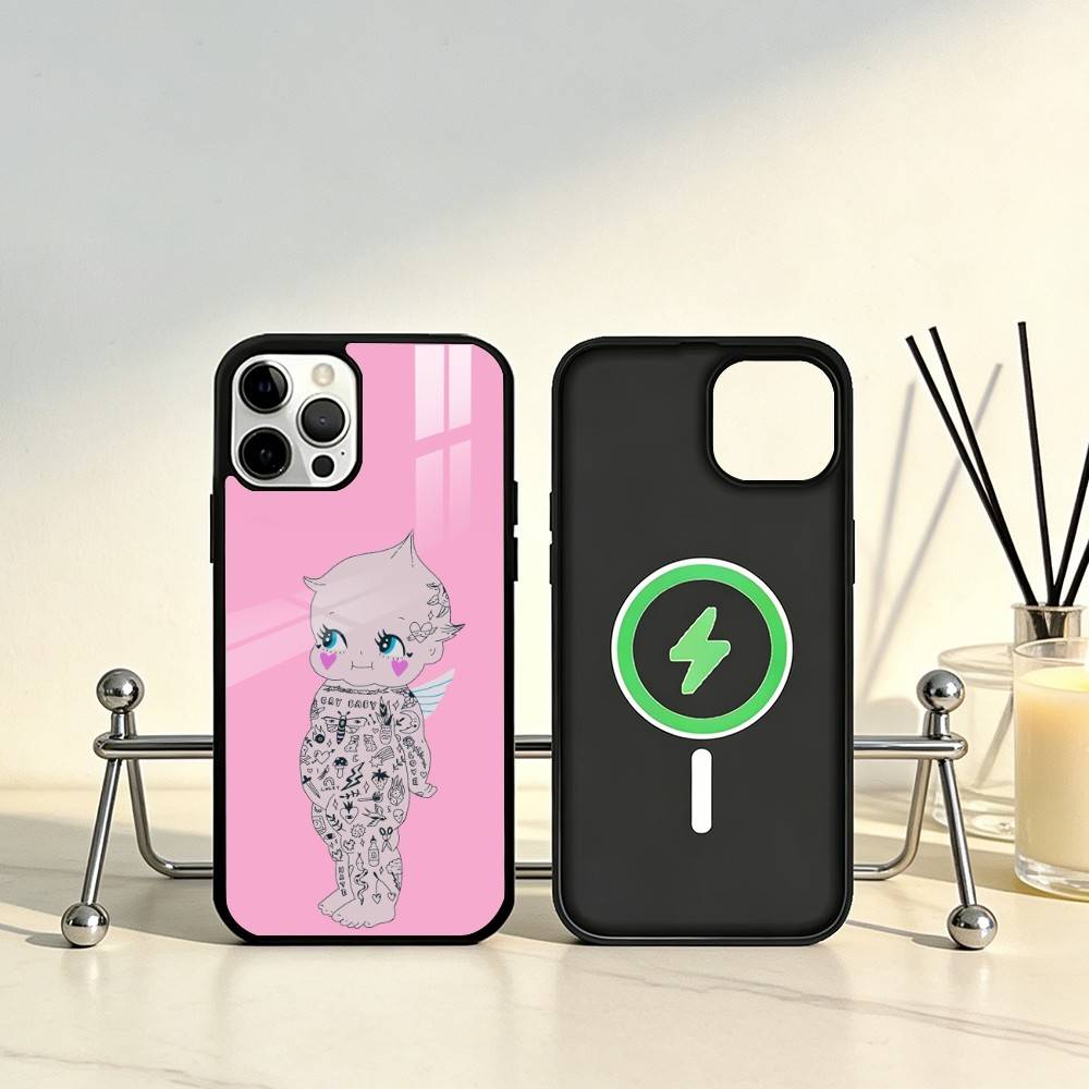 K-kewpie Cute Angel baby Phone Case For iPhone17,16,15,14,13,12,11 Plus,Pro Max Magnetic For Magsafe Wireless Charging