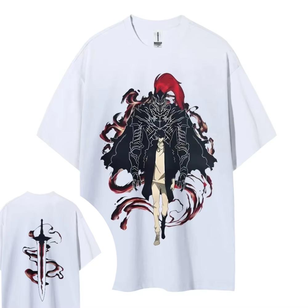 2026 Summer Hot Sale Solo Leveling Cotton Unisex Crewneck Anime T-Shirt Comfortable Short-sleeved Y2K Gothic Cotton Oversized T-shirts
