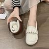 Повседневная женская летняя обувь из мягкой кожи, модная универсальная обувь Doudou на мягкой подошве, обувь-лодочки без задника