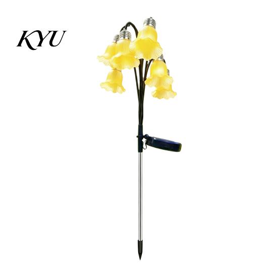 Cordless Garden Decor for Walkways Solar Stake Light, Auto on Off 6 Lily of The Valley Landscape Accents Housewarming Outdoor Waterproof LED