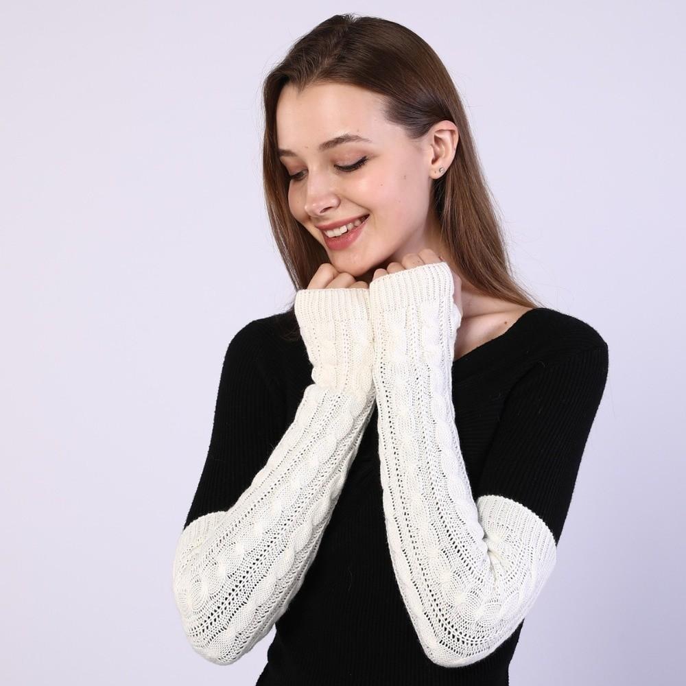 Long Arm Wrist Sleeve Solid Color Over Elbow Gloves Casual Fingerless Gloves Women
