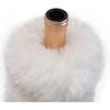 White Faux Fur Bottle Cover for 750ml Wine Bottles - Soft, Stylish, and Insulated Drink Holder in White Color