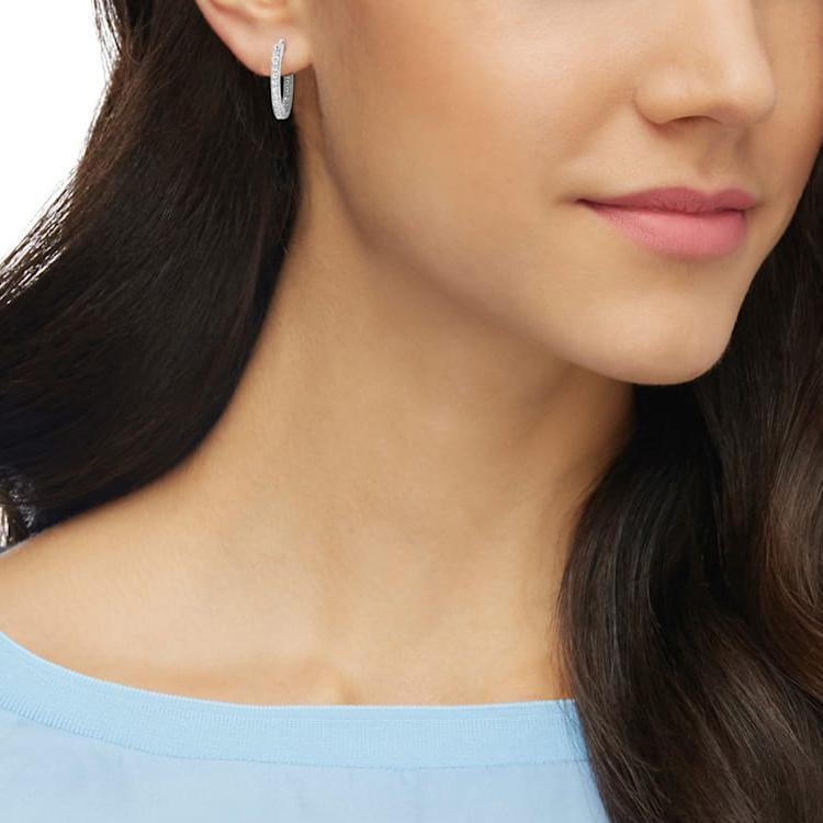 Swarovski Серия Sommerset Кольцо с полным бриллиантовым кругом Элегантные минималистичные серьги Женские серьги 5616262