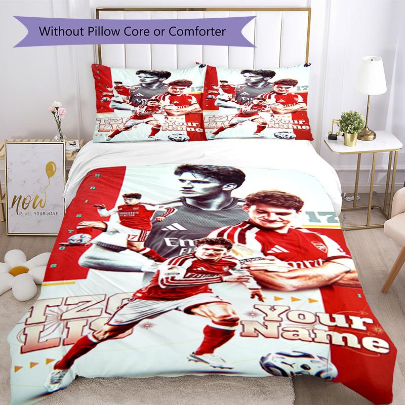 Arsenal Football Player Customized Name Bed CoverBed Suitable for Bedrooms Breathable Duvet Cover Home Decor Birthday Christmas Gift Idea