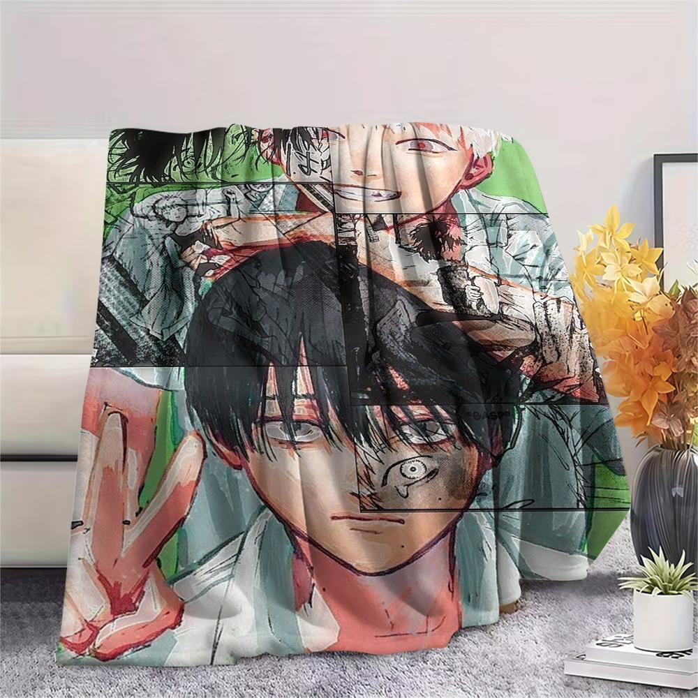 1PC Summer Hikaru Died Print Flannel Blanket, High quality Comfortable for All Seasons, Home Decor, Warmth and Comfort, Perfect for Christmas Gifts201