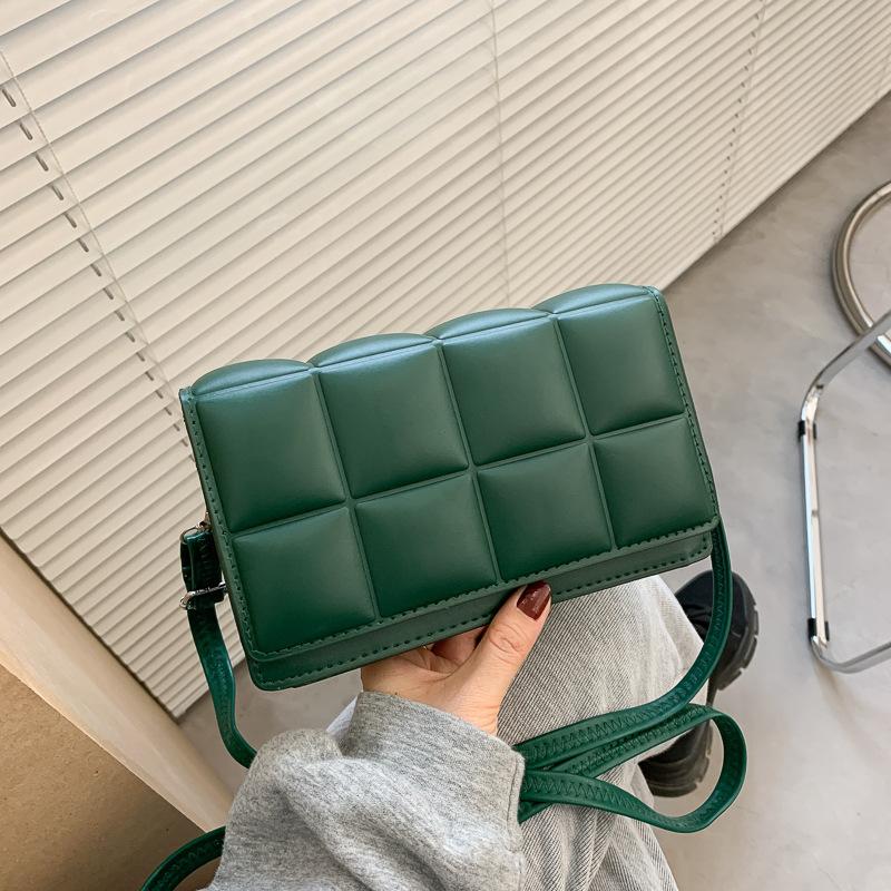 Women Plaid PU Leather Small Square Shoulder Crossbody Purse