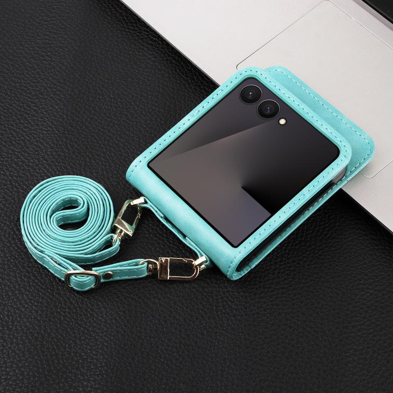 Кожаная сумка-кроссбоди для Samsung Galaxy Z Flip 7/6/5/4 5G - Женский чехол-книжка для раскладушки