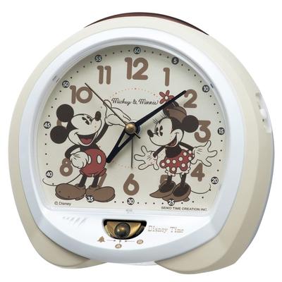 Часы Будильник Настольные Часы Персонаж Disney Микки Маус Минни Маус Disney Time Аналоговые Слоновая кость 130 x 140 x 96 мм FD483C