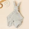 Baby Rabbit Square Comforter Towel Elegant Bow Decor Rabbit Square Blanket For Kids Cute Embroidery Infant Saliva Towel