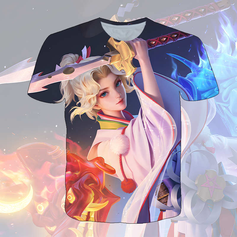 King of Glory T-shirt spring and summer male and female teenagers t-shirt student team clothes campus pain clothes dormitory black