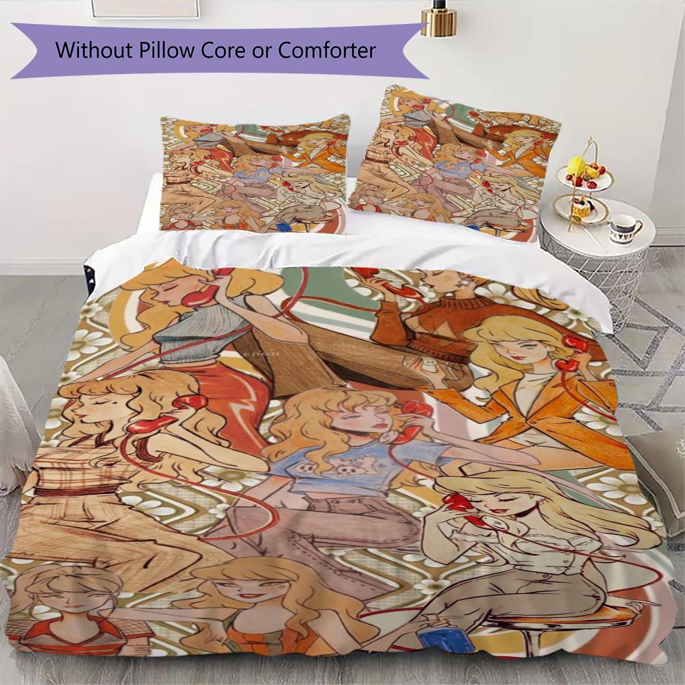 Manga Swift Pattern Bedding,Quilt Set Quilt Cover Pillowcase Home Birthday Gift (1*duvet cover+2*pillowcase,without core)SSJT0917391