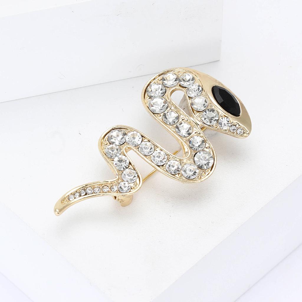 Creative Exquisite Alloy Rhinestone One-Eyed Snake Brooch Fashion Versatile Men'S And Women'S Clothing Corsage Jewelry Pin