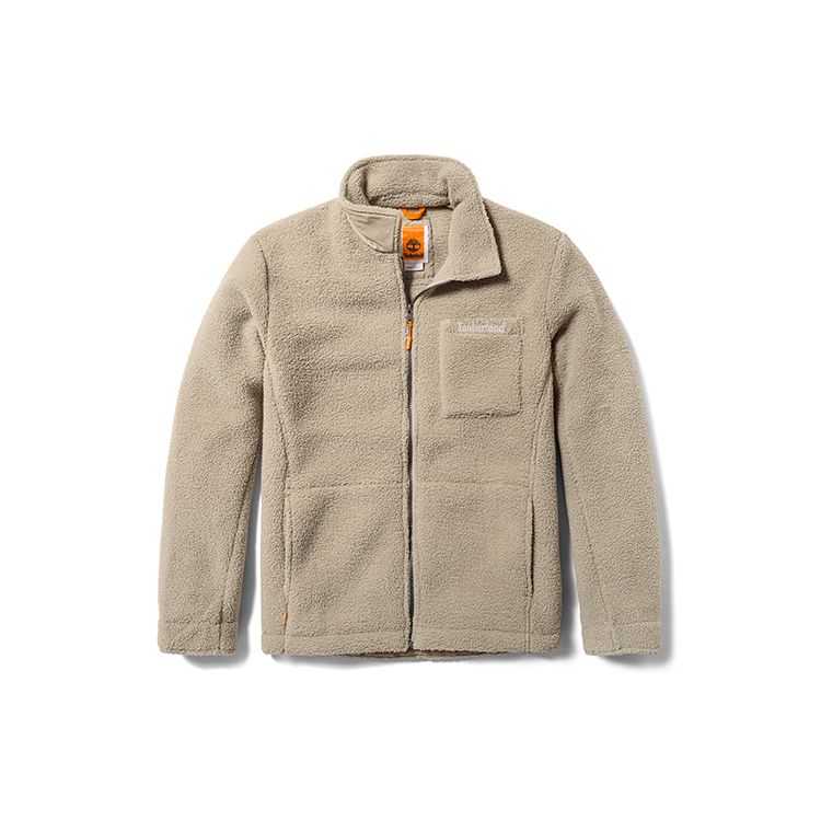 Timberland Уличная повседневная теплая флисовая куртка с длинным рукавом и квадратным вырезом на молнии, мужские куртки песочного цвета A68Z9-CY2