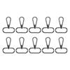 Uxcell 10-Piece Set Swivel Clasps with 1.25" Oval Rings, Lobster Clasps, Metal Push-Gate Snap Hooks for Wallet Making, Keychains, Belt Straps, Black