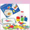 155 Kids Wooden Piece Creative Puzzle Set With Shape And Cognition Color