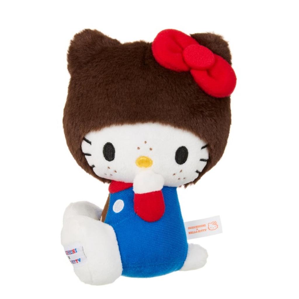 Sekiguchi Hello Kitty x Monchhichi Plush Toy, Small, Kitty 205042, H18 x W13 x D11cm