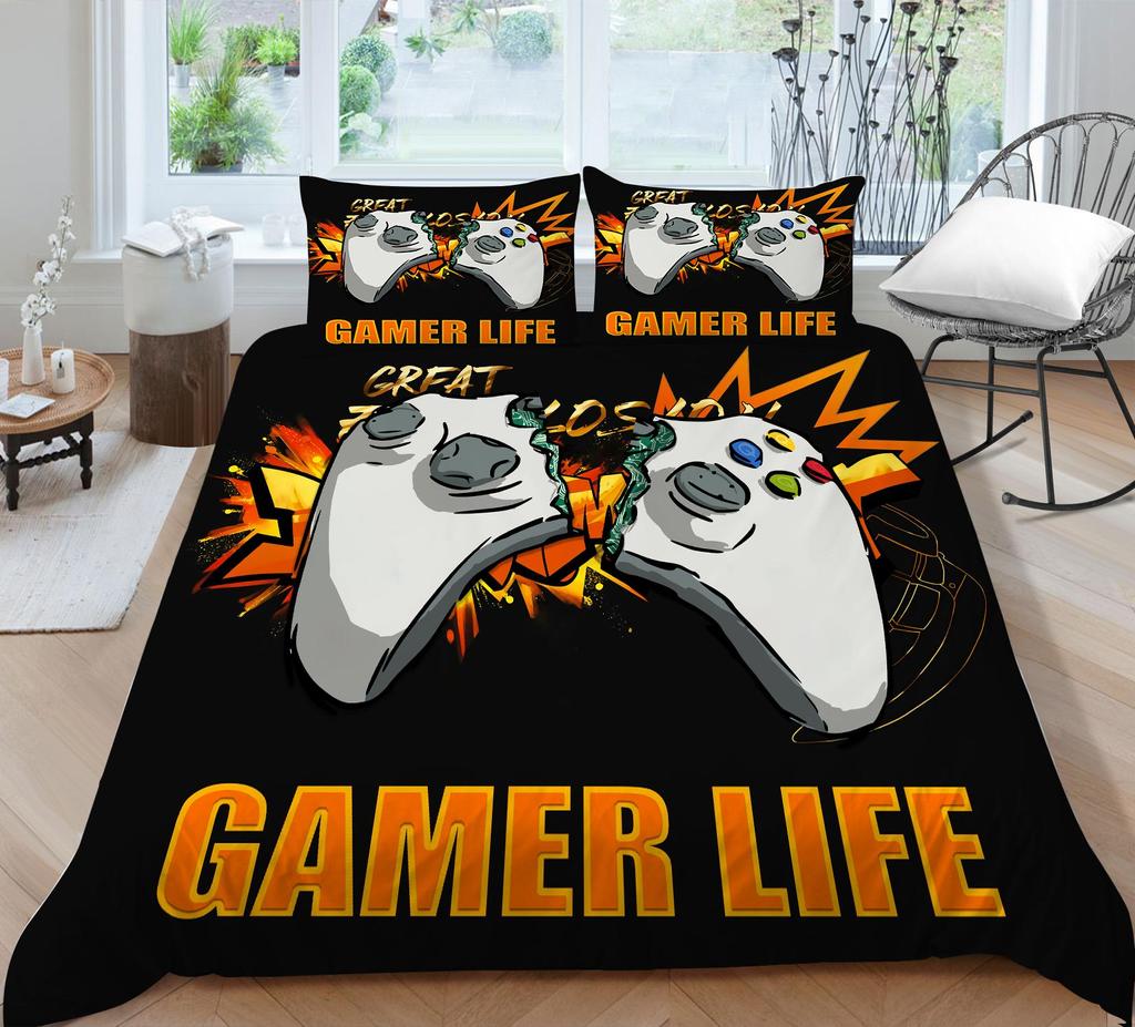 Комплект постельного белья с 3D игровой мышью, игровой плеер, пододеяльник, односпальная/двуспальная кровать, полноразмерная молния, мягкое и удобное украшение для дома