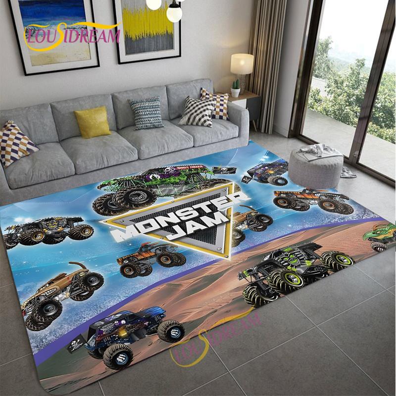 Ковер Monster Jam Truck для гостиной, спальни, коврик для кухни, детской, нескользящий коврик для пола, ковер-подарок на день рождения, реквизит для фотосъемки