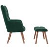vidaXL Relaxsessel mit Hocker Dunkelgrün Samt