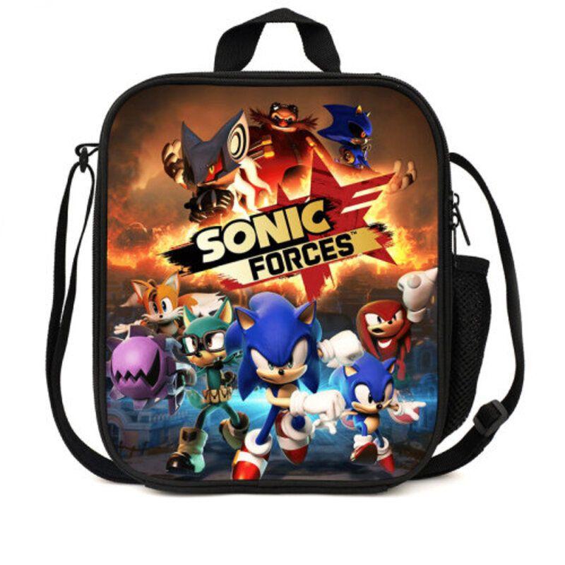 Сумка для ланча Sonic Hedgehog Стильная наплечная сумка для детей и взрослых Большая вместимость Дорожная сумка