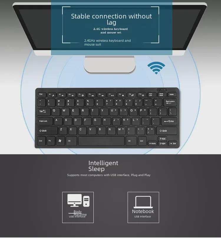 Ultra-Thin K03 2.4G Wireless Keyboard and Mouse Set for Office and Tablet Use
