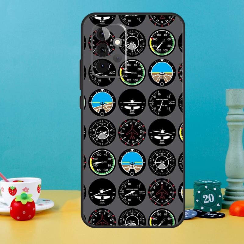 Flight Instruments Cockpit Case For Samsung Galaxy A15 A16 A05 A26 A36 A56 A52 A53 A33 A13 A34 A54 A14 A35 A55 A22 A32