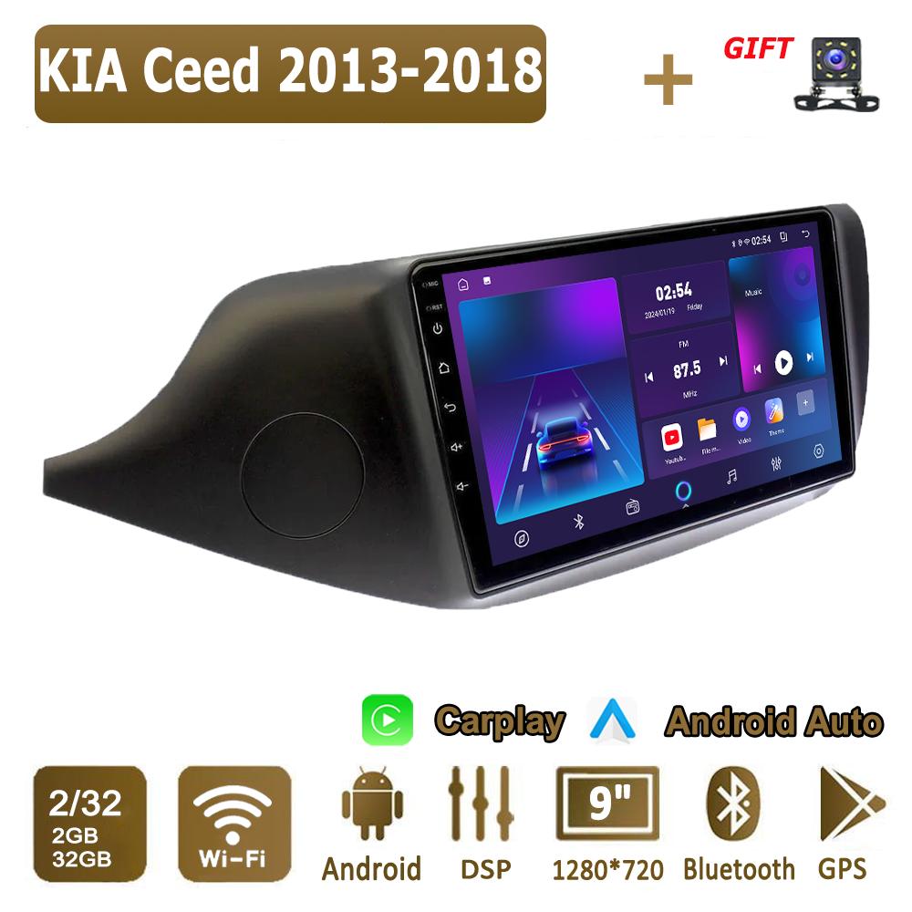 Android Carplay автомобильное радио для KIA Ceed 2013-2018 мультимедийный проигрыватель головное устройство стерео GPS навигация BT WIFI 4+64 ГБ