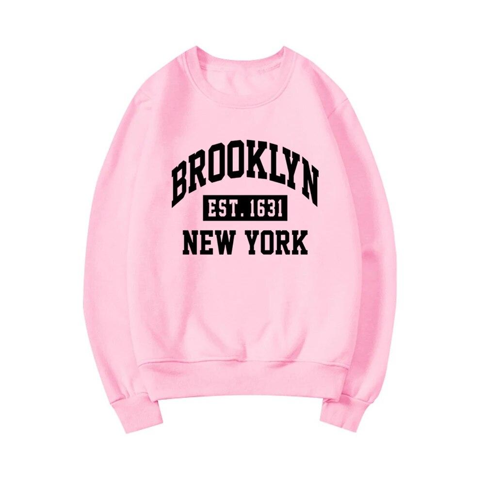 Толстовка с рисунком Brooklyn NYC с надписью Brooklyn New York Рубашки с капюшоном Нью-Йоркский подарок Осенний пуловер унисекс Повседневная уличная толстовка унисекс