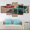 5 Panel Racing Car Racing Track Framed Art Painting Modular HD Print Canvas Poster Home Decor Living Room Modern Wall Pictures No Frame
