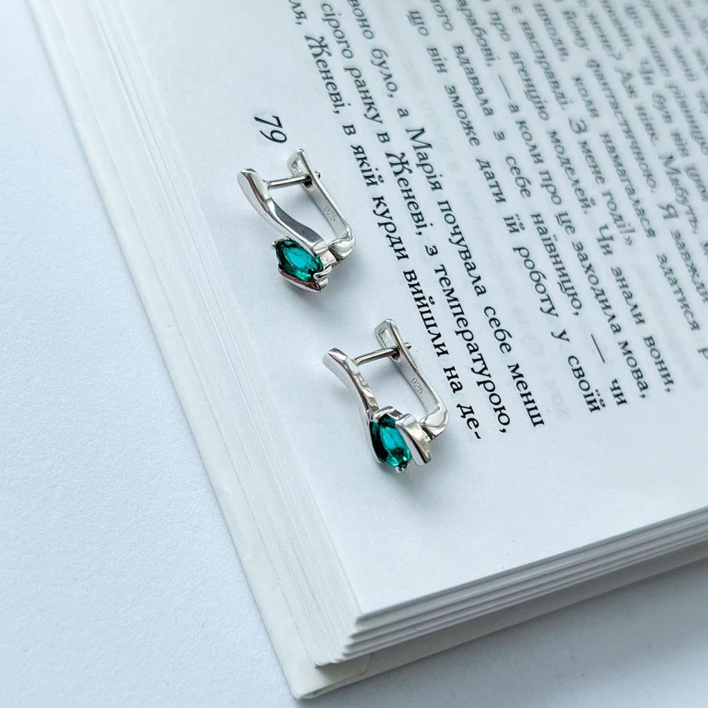 Серебряные серьги с аквамарином nano 0.767ct (2140207)
