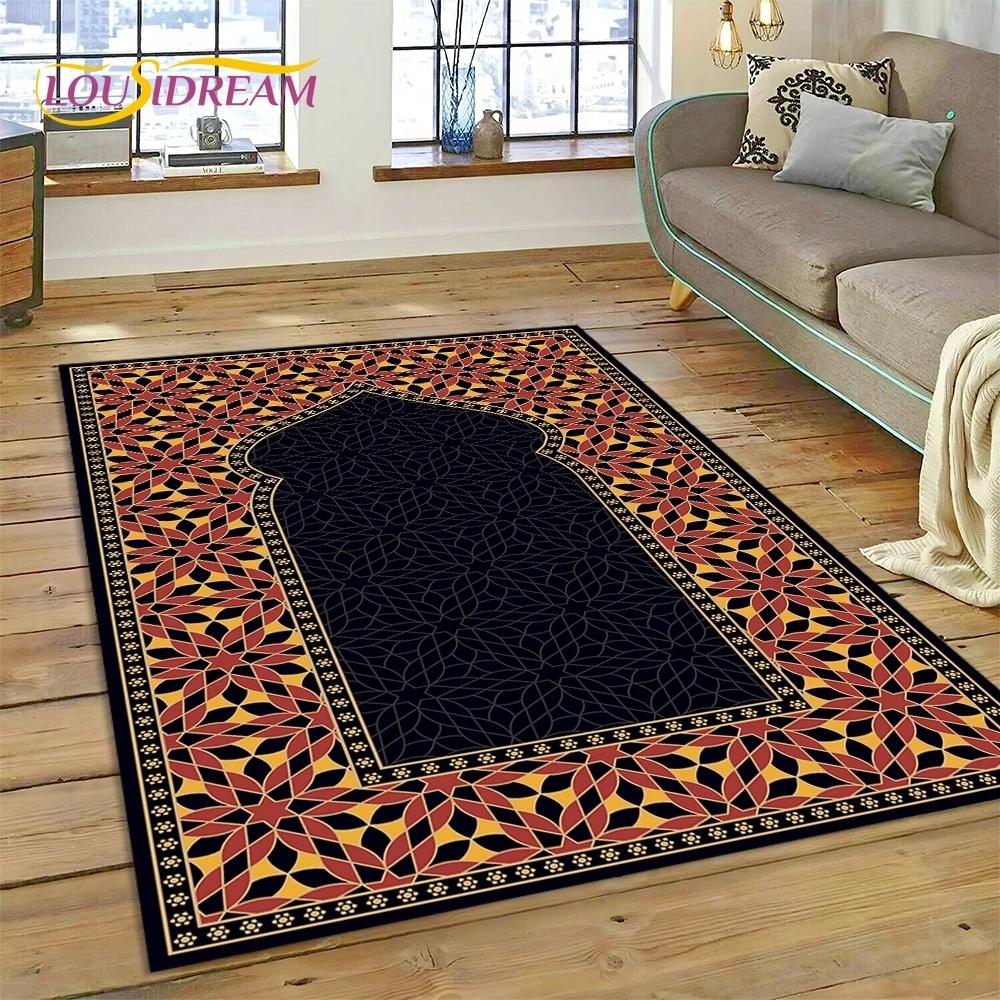 Мусульманский Ислам Молитва Коленопреклонение Поли Коврики Мандала Ковер Ковер для Спальни Гостиной Дома Диван Украшения, Большой Декор Напольный Коврик