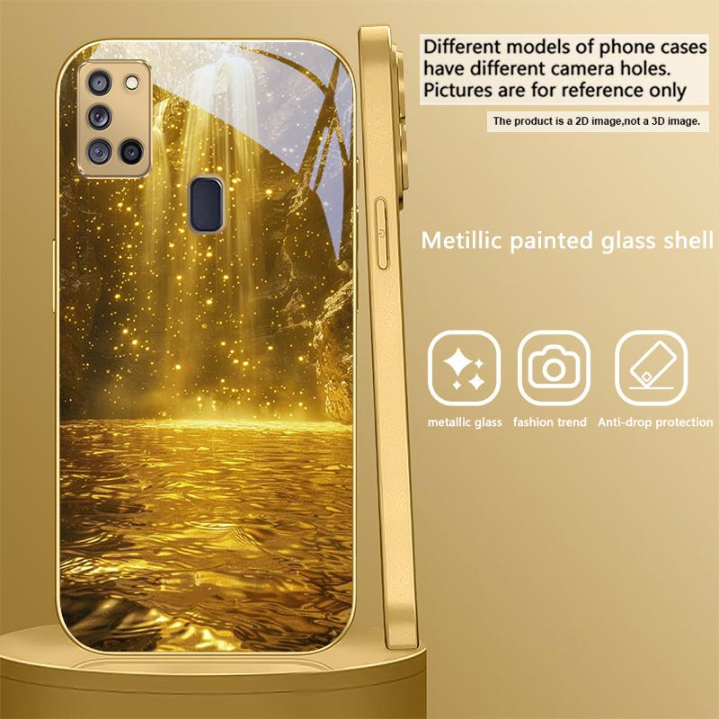 Великолепные пейзажи Для Samsung A 31 32 A33 A34 35 14 A15 13 A16 25 26 50 52 53 54 55 56 70 71 72 73 Золотой стеклянный чехол для телефона